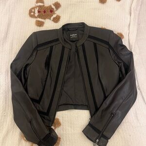 Bebe black leather jacket